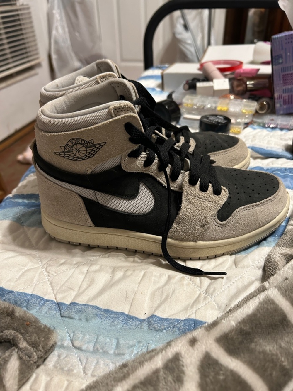 Jordan Mid Sneakers in Taupe and Black
